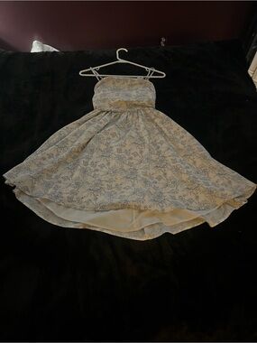 SHEIN Cream Dress with Blue Floral Print